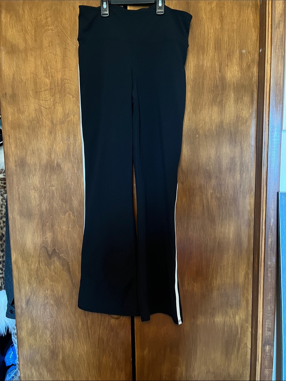 GAP Black Flare Pants with White Side Stripe